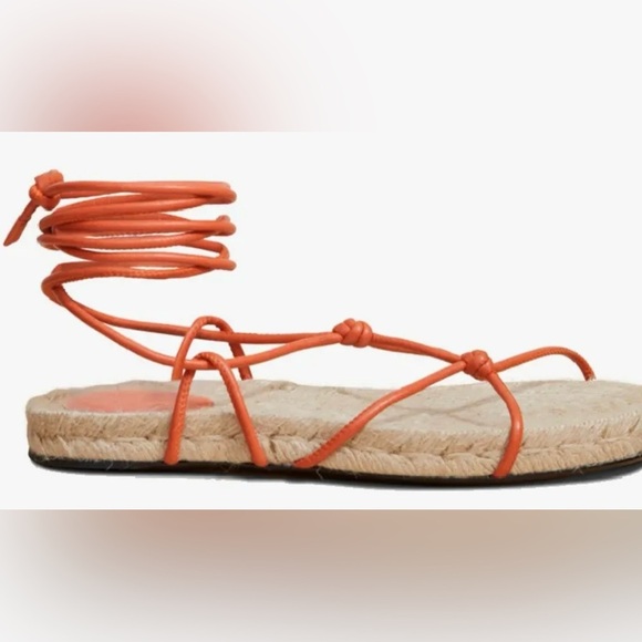 Jack Erwin x Olivia Lopez espadrille sandals. Orange Sz 9 - Picture 3 of 12